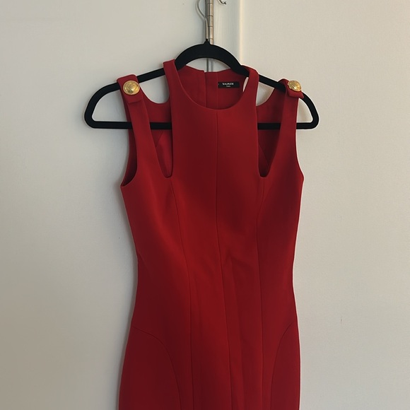 Balmain Red Mini Dress - Picture 2 of 15